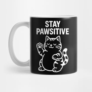 Stay Pawsitive Cat Lovers Gift Mug